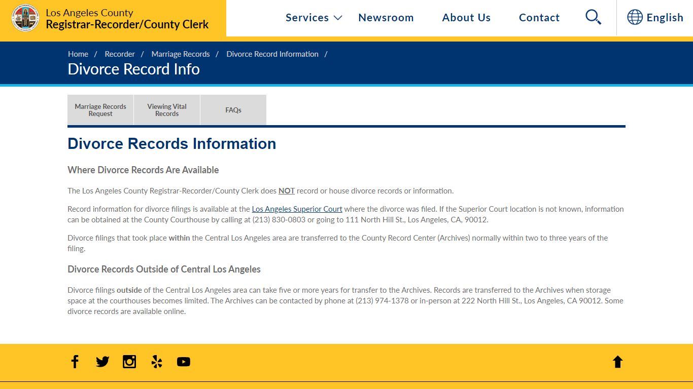 Divorce Record Info - LAVote.gov